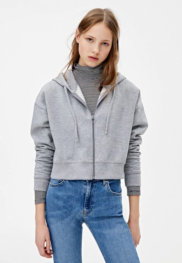 Pull bear женские. Толстовка Pull and Bear женская. Pull and Bear толстовка серая. Pull&Bear zip кофта серая. Худи Pull and Bear.